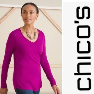 Chico’s Touch of Cool Scoop Neck Tee 0 Small